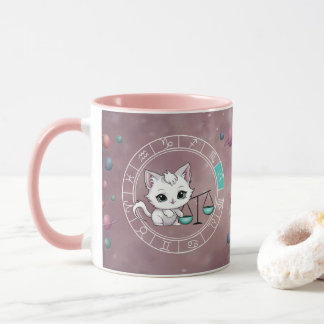 Zodiac libra Cute Cat Wheel Planet Astrology Mug