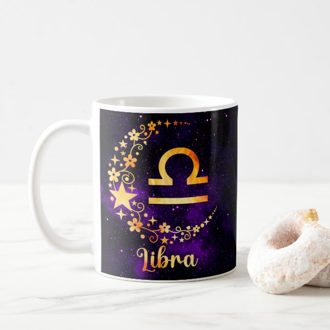 Zodiac Libra Design Coffee Mug Cup (With Donut)