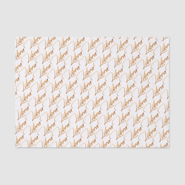 Zodiac "Libra" Gold Script Tissue Paper (Front)