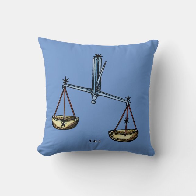 Zodiac: Libra In Colour Throw Pillow (Front)