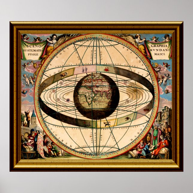 Zodiac-Map-1-W-Frame Poster (Front)