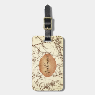 Zodiac Map with Frame for Name - Personalize Luggage Tag