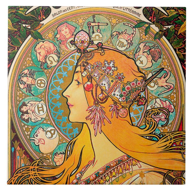 Zodiac, Mucha Tile (Front)