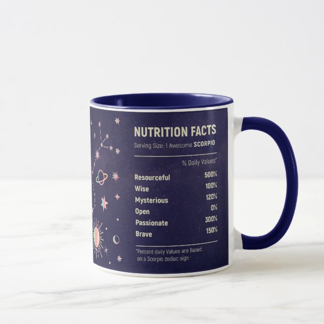 Zodiac Nutrition Facts/Scorpio Mug (Right)