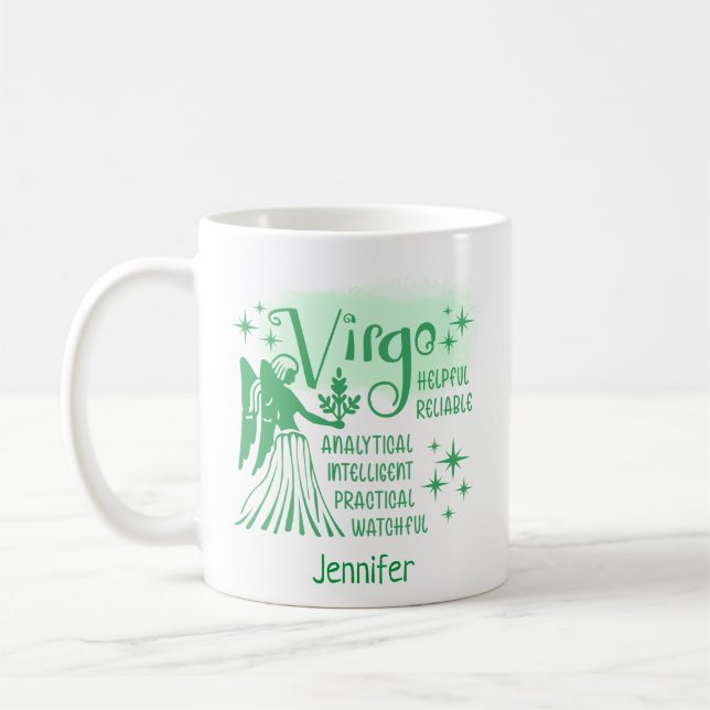 Zodiac Personalized Virgo Traits Horoscope Coffee  Coffee Mug (Left)