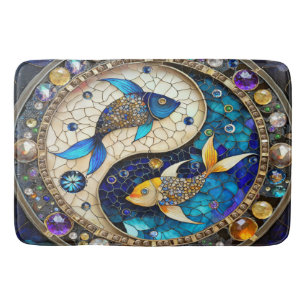 Zodiac - Pisces Fish Yin and Yang Bath Mat