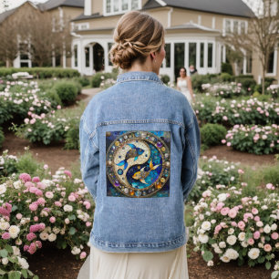 Zodiac - Pisces Fish Yin and Yang Denim Jacket