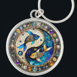 Zodiac - Pisces Fish Yin and Yang Keychain<br><div class="desc">You are viewing The Lee Hiller Photography Art and Designs Collection of Home and Office Decor,  Apparel,  Gifts and Collectibles. The Designs include Lee Hiller Photography and Mixed Media Digital Art Collection http://LeeHiller.com</div>