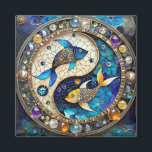 Zodiac - Pisces Fish Yin and Yang Magnet<br><div class="desc">You are viewing The Lee Hiller Photography Art and Designs Collection of Home and Office Decor, Apparel, Gifts and Collectibles. The Designs include Lee Hiller Photography and Mixed Media Digital Art Collection http://LeeHiller.com</div>