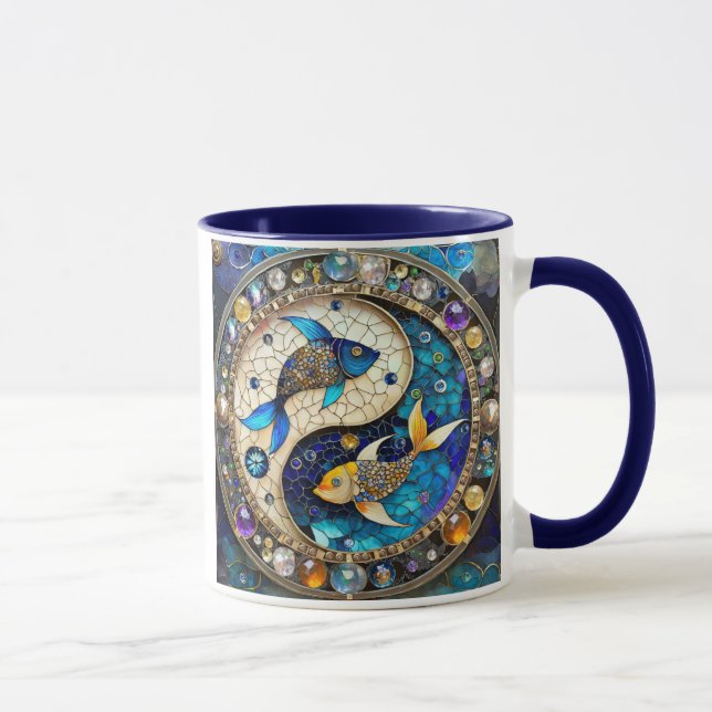Zodiac - Pisces Fish Yin and Yang Mug (Right)