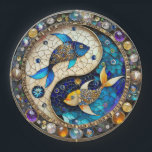 Zodiac - Pisces Fish Yin and Yang Paper Plate<br><div class="desc">You are viewing The Lee Hiller Photography Art and Designs Collection of Home and Office Decor,  Apparel,  Gifts and Collectibles. The Designs include Lee Hiller Photography and Mixed Media Digital Art Collection http://LeeHiller.com</div>