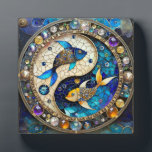 Zodiac - Pisces Fish Yin and Yang Plaque<br><div class="desc">You are viewing The Lee Hiller Photography Art and Designs Collection of Home and Office Decor, Apparel, Gifts and Collectibles. The Designs include Lee Hiller Photography and Mixed Media Digital Art Collection http://LeeHiller.com</div>