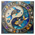 Zodiac - Pisces Fish Yin and Yang Tile<br><div class="desc">You are viewing The Lee Hiller Photography Art and Designs Collection of Home and Office Decor,  Apparel,  Gifts and Collectibles. The Designs include Lee Hiller Photography and Mixed Media Digital Art Collection http://LeeHiller.com</div>