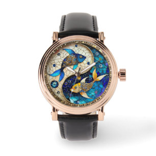 Zodiac - Pisces Fish Yin and Yang Watch