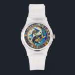 Zodiac - Pisces Fish Yin and Yang Watch<br><div class="desc">You are viewing The Lee Hiller Photography Art and Designs Collection of Home and Office Decor,  Apparel,  Gifts and Collectibles. The Designs include Lee Hiller Photography and Mixed Media Digital Art Collection http://LeeHiller.com</div>