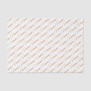 Zodiac "Pisces" Gold Script Tissue Paper