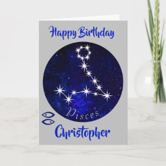 Zodiac Pisces Horoscope Card