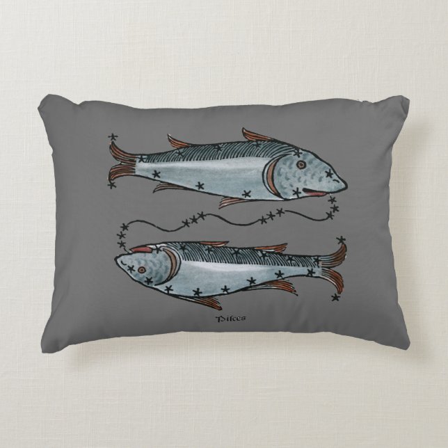 Zodiac: Pisces In Colour Decorative Pillow (Front)
