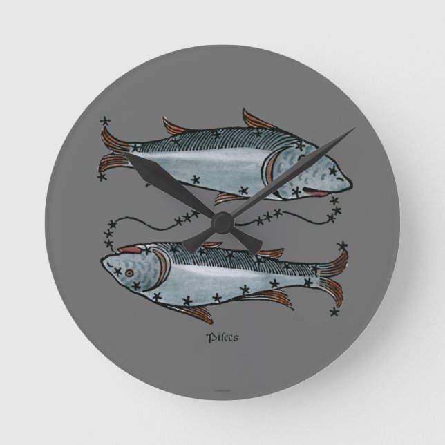 Zodiac: Pisces In Colour Round Clock (Front)