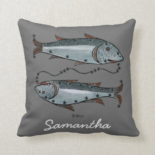 Zodiac: Pisces In Colour Throw Pillow
