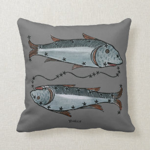 Zodiac: Pisces In Colour Throw Pillow