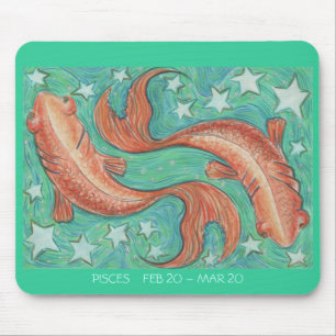 Zodiac Pisces mousepad dates