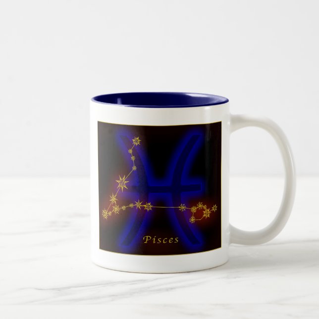 Zodiac - Pisces Two-Tone Coffee Mug (Right)