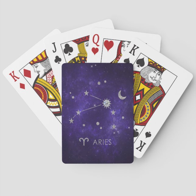 Zodiac Purple Aries | Cosmic Astrology Horoscope Playing Cards (Back)