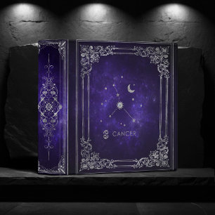 Zodiac Purple Cancer Cosmic Astrology Horoscope Binder