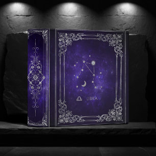 Zodiac Purple Libra Cosmic Astrology Horoscope Binder