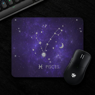 Zodiac Purple Pisces Cosmic Astrology Horoscope Mouse Pad
