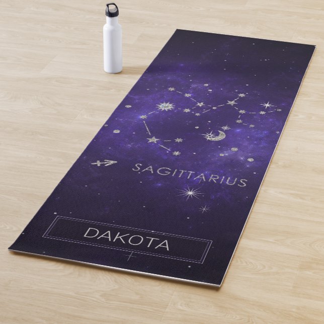 Zodiac Purple Sagittarius | Astrology Horoscope Yoga Mat (In Situ)