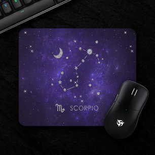 Zodiac Purple Scorpio   Cosmic Astrology Horoscope Mouse Pad
