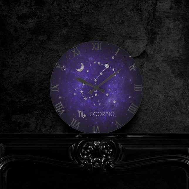 Zodiac Purple Scorpio | Cosmic Astrology Horoscope Round Clock (Creator Uploaded)