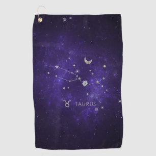 Zodiac Purple Taurus   Cosmic Astrology Horoscope Golf Towel