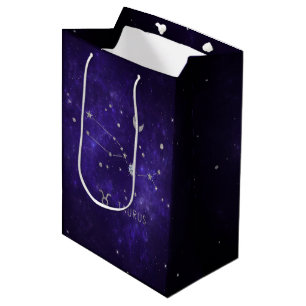 Zodiac Purple Taurus   Cosmic Astrology Horoscope Medium Gift Bag