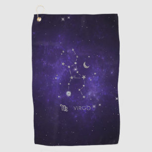 Zodiac Purple Virgo   Cosmic Astrology Horoscope Golf Towel