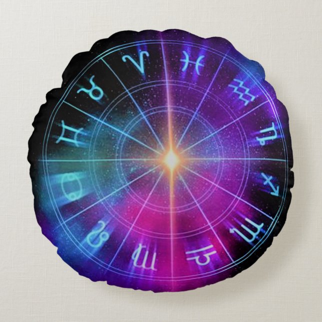 Zodiac Round Pillow  (Front)