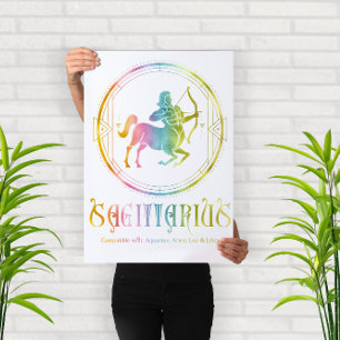 Zodiac Sagittarius Compatibility Design Poster