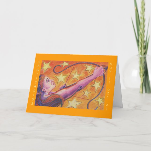 Zodiac Sagittarius  'Happy Birthday' greeting card (Front)
