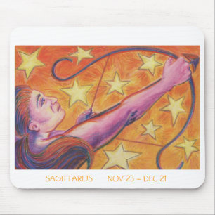 Zodiac Sagittarius mousepad white