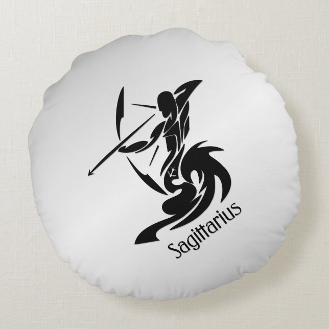 Zodiac Sagittarius Round Pillow (Back)