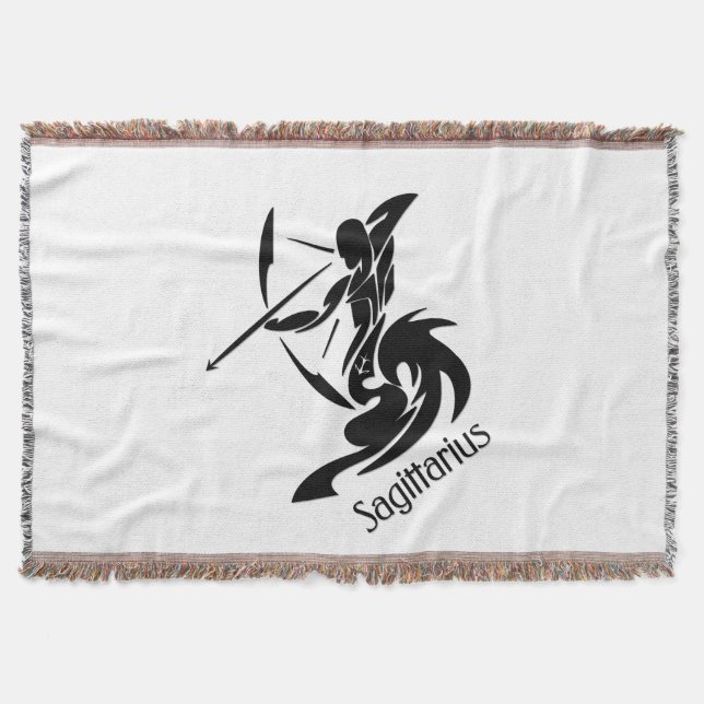 Zodiac Sagittarius Throw Blanket (Front)