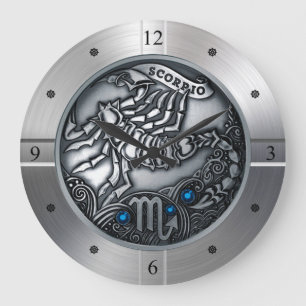Zodiac ~ Scorpio ~ Celestial ~ Western Astrology ~ Large Clock