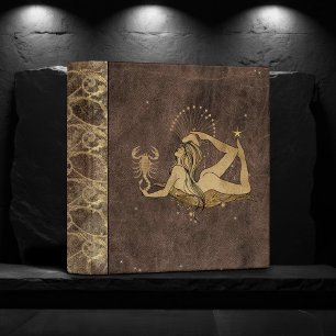 Zodiac Scorpio Cosmic Gold and Brown Astrology Binder