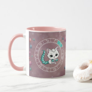 Zodiac Scorpio Cute Cat Wheel Planet Astrology Mug