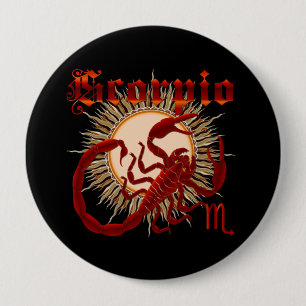Zodiac Scorpio-Design-1 View Below Hints 4 Inch Round Button