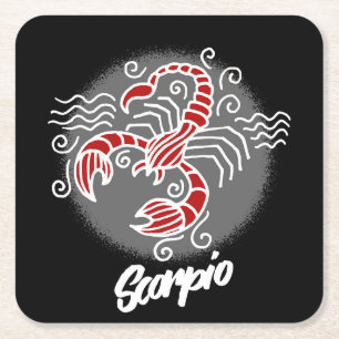 Zodiac Scorpio Square Paper Coaster