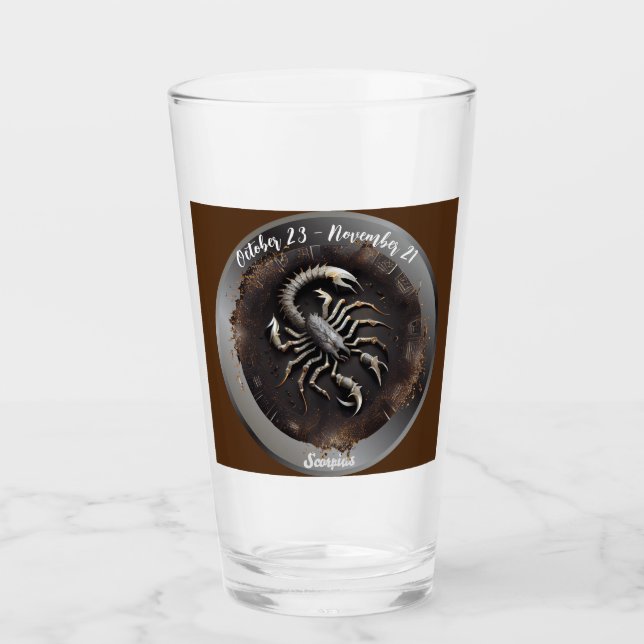 Zodiac Scorpius Scorpio Customize Personal  Glass (Front)