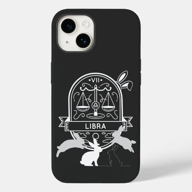 Zodiac Sign and Matching Pets.Libra - Rabbit.b Case-Mate iPhone Case (Back)